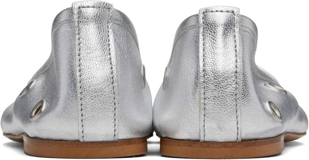 mfpen Silver Eyelet Ballerina Flats 2
