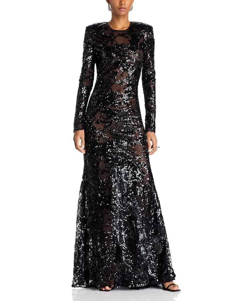 Victoria Beckham Sequin Long Sleeve Gown 1