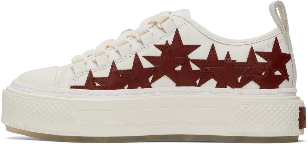 AMIRI White & Burgundy Stars Court Low Sneakers 3