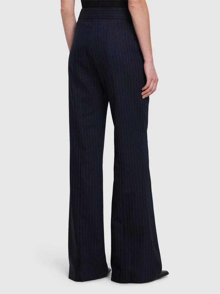 GALVAN Pinstripe Wool Blend Flared Pants 2