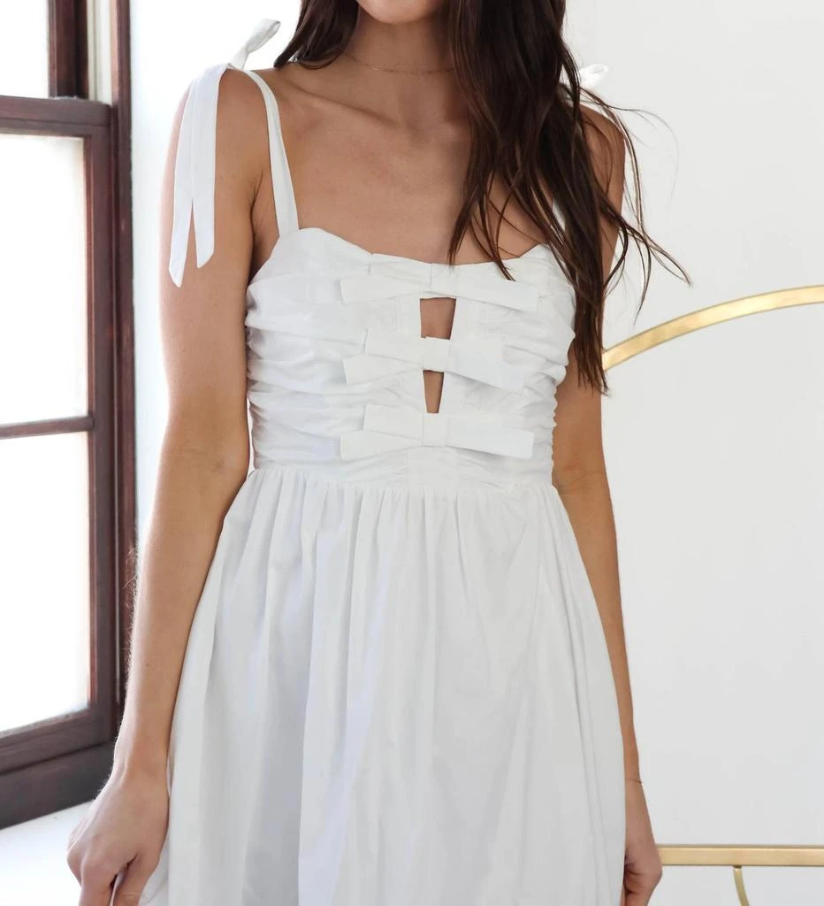 astr the label women's helia cotton midi dress Helia Bow Front Midi Dress