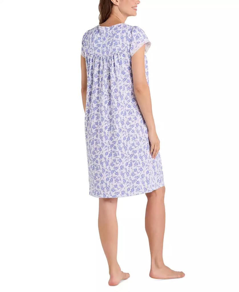 Miss Elaine Women's Diamond-Yoke Lace-Trim Nightgown