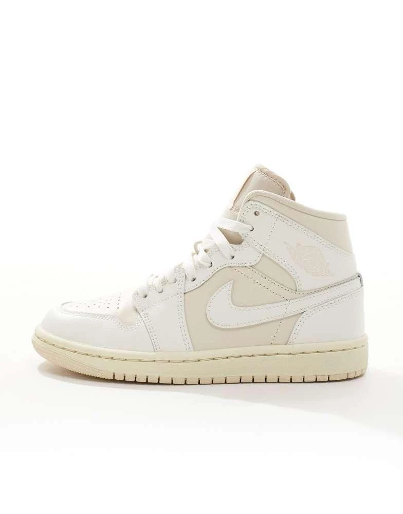 Jordan Nike Air Jordan 1 Mid trainers in off white and stone 2