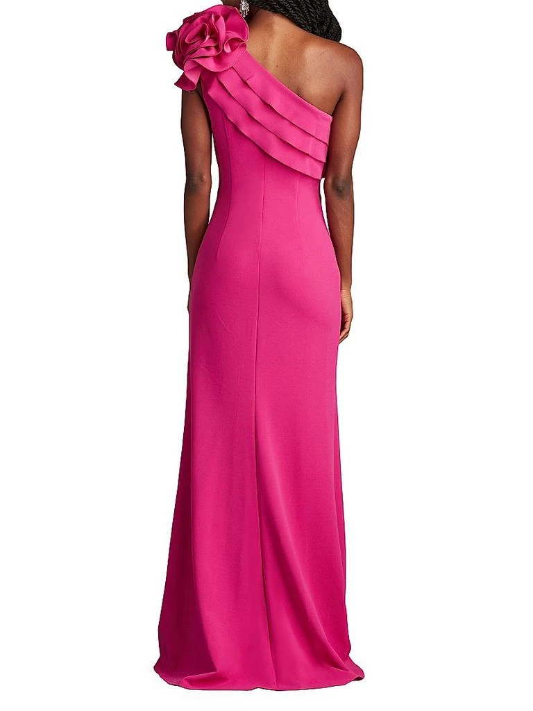 Tadashi Shoji One-Shoulder Flower Detail Crepe Gown 4