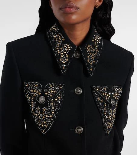 Versace Studded wool-blend jacket 4