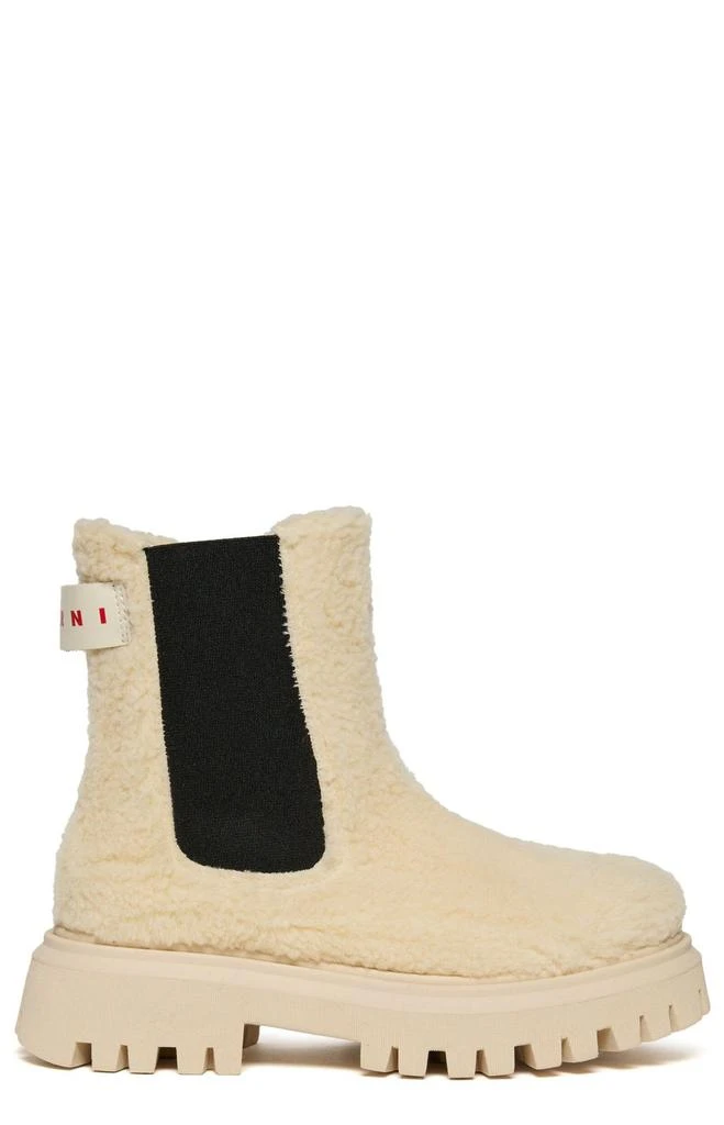 Marni Marni Kids Logo Patch Round Toe Ankle Boots 1