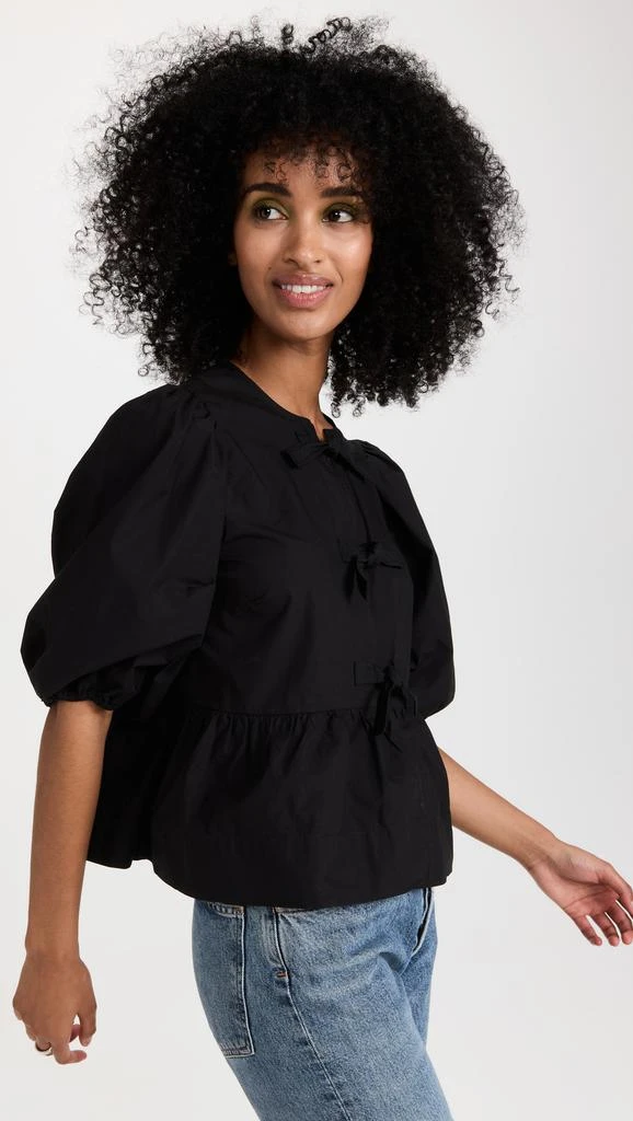 Ganni Cotton Poplin Peplum Blouse 3