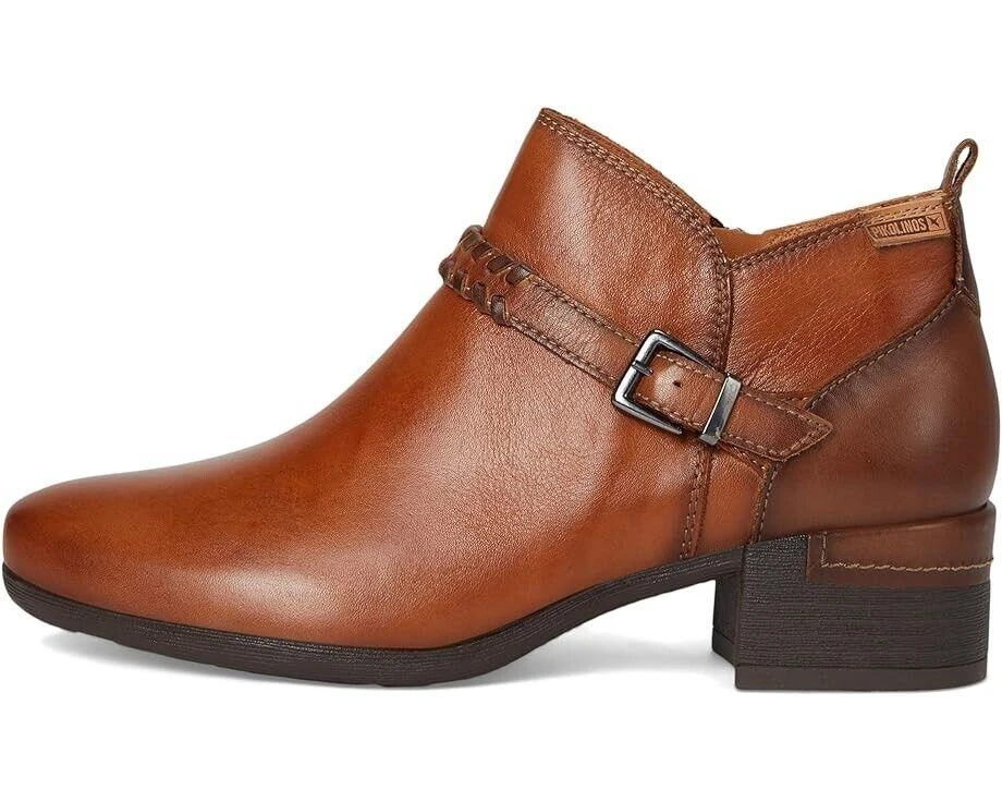 Pikolinos Pikolinos Malaga Boots Women's US 6.5-7 Brown Leather Ankle Block Heel RHS3015 2