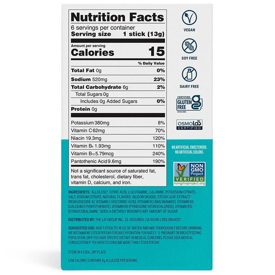 Liquid I.V. Sugar-Free Hydration Multiplier Powdered Electrolyte Drink Mix Raspberry Lemonade 4