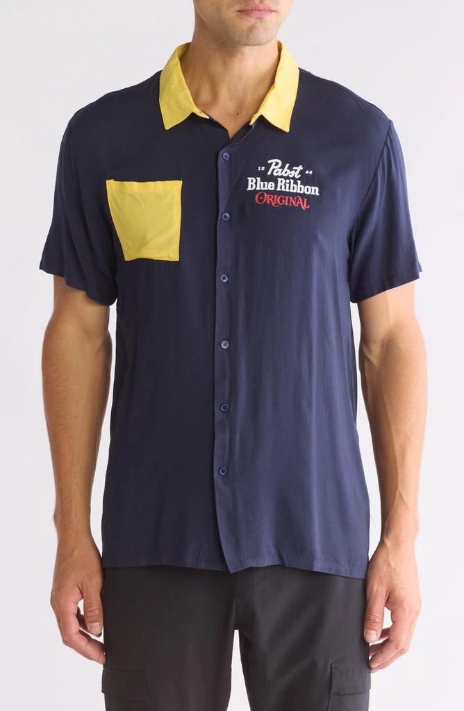 The Forecast Agency Pabst Blue Ribbon Button-Up Camp Shirt 1