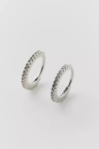 Urban Outfitters 14k Gold &  White Gold Plated Rhinestone Hoop Earring 2
