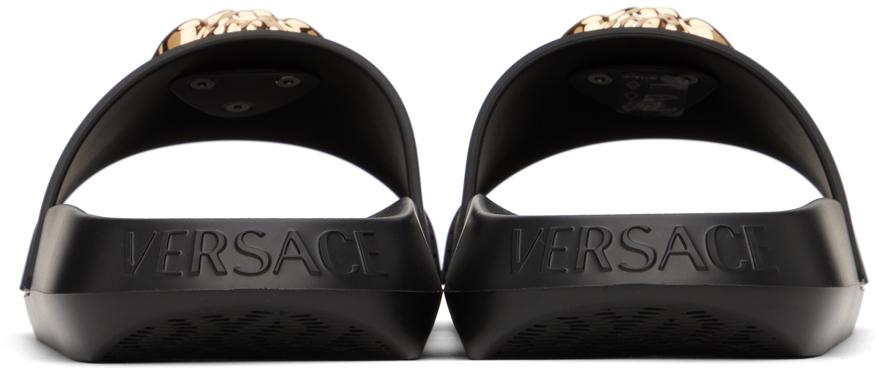 Versace Black Palazzo Slides