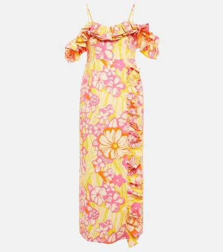 ALÉMAIS Fenella ruflled cotton midi dress 1