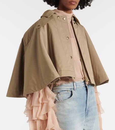 Chloé Cropped cotton gabardine cape 5