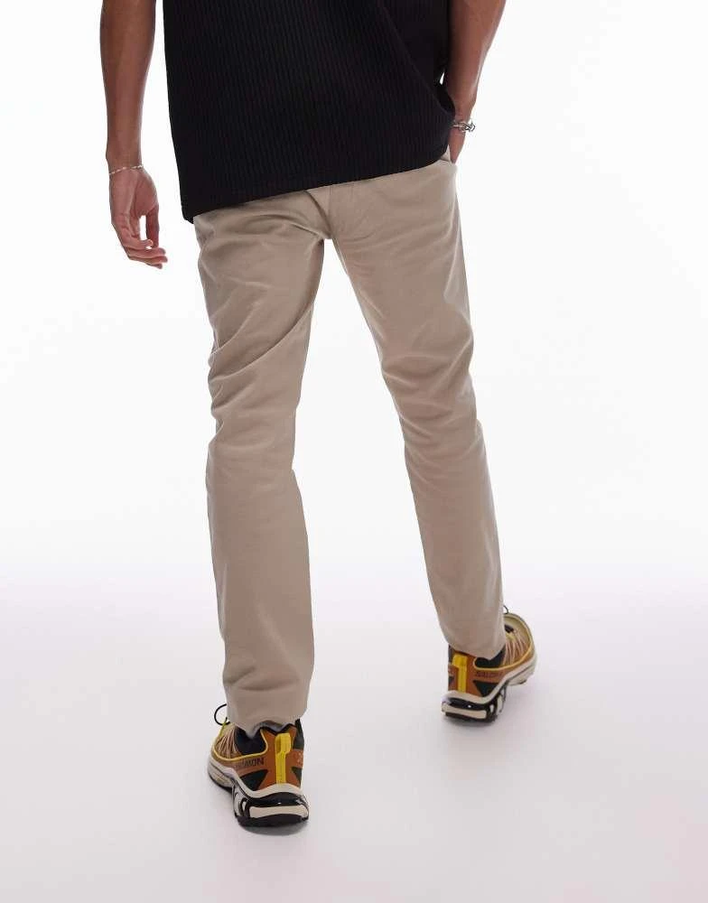 Topman Topman skinny chino trousers in stone 3
