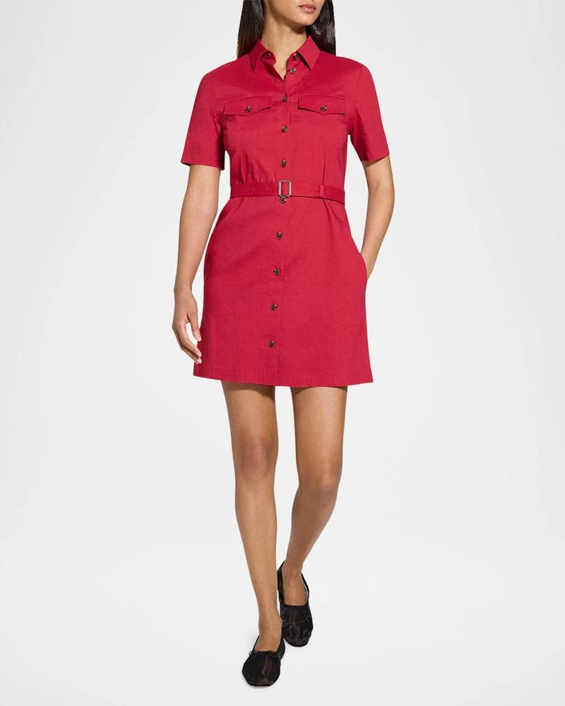 Theory Crunch Linen Military Shirtdress 2