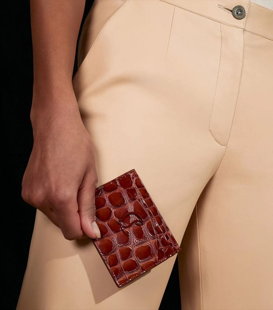 Christian Louboutin Loubi54 Croc-Embossed Card Holder 2