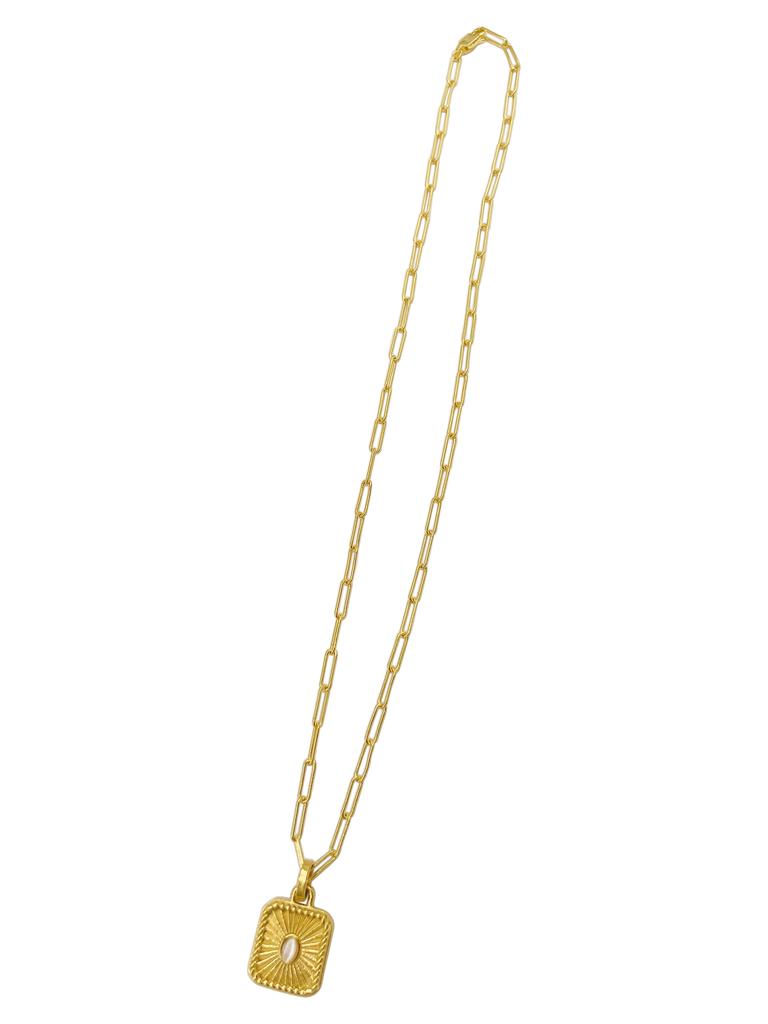 Adornia Adornia Paper Clip Chain Pendant Neckalce gold