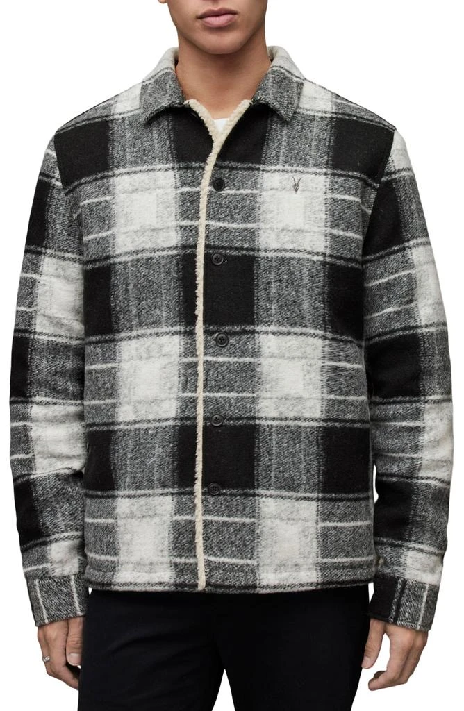 ALL SAINTS Litho Faux Shearling Shirt Jacket 1