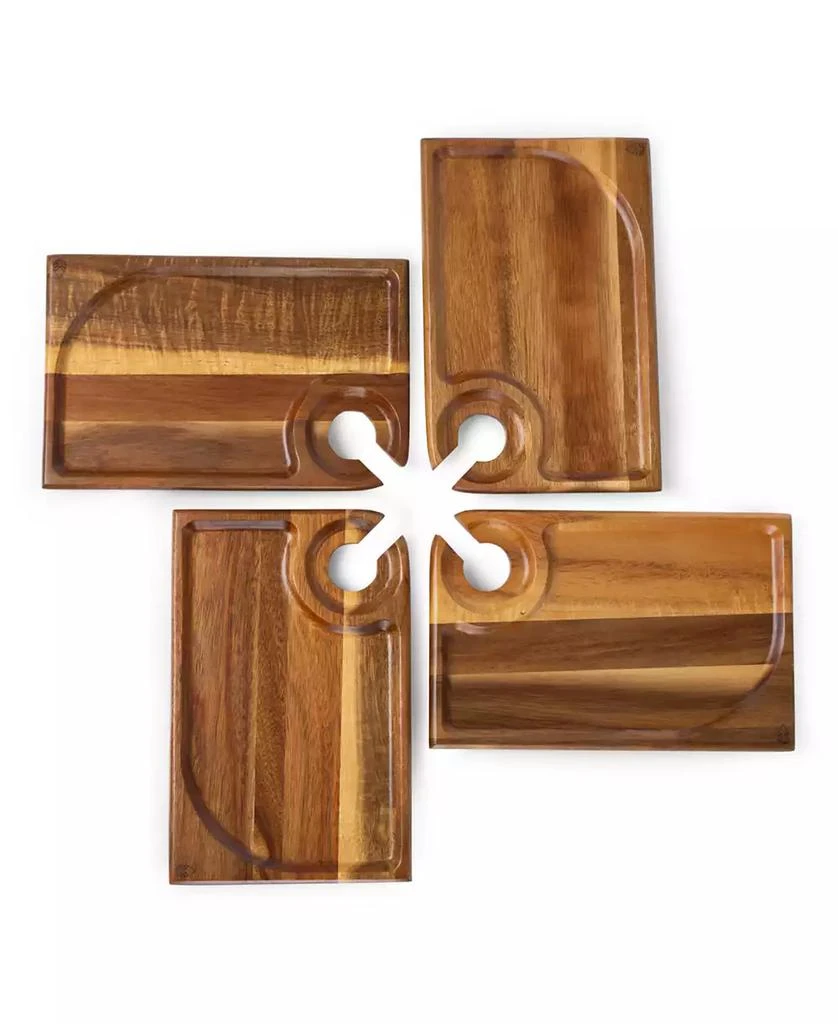 Toscana Rectangle Wine Appetizer Plates, Set of 4 6