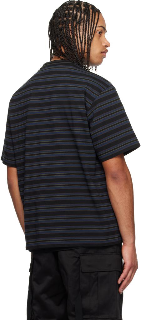 Sacai Navy Horizontal Stripe T-Shirt - T-Shirts - Free Shipping