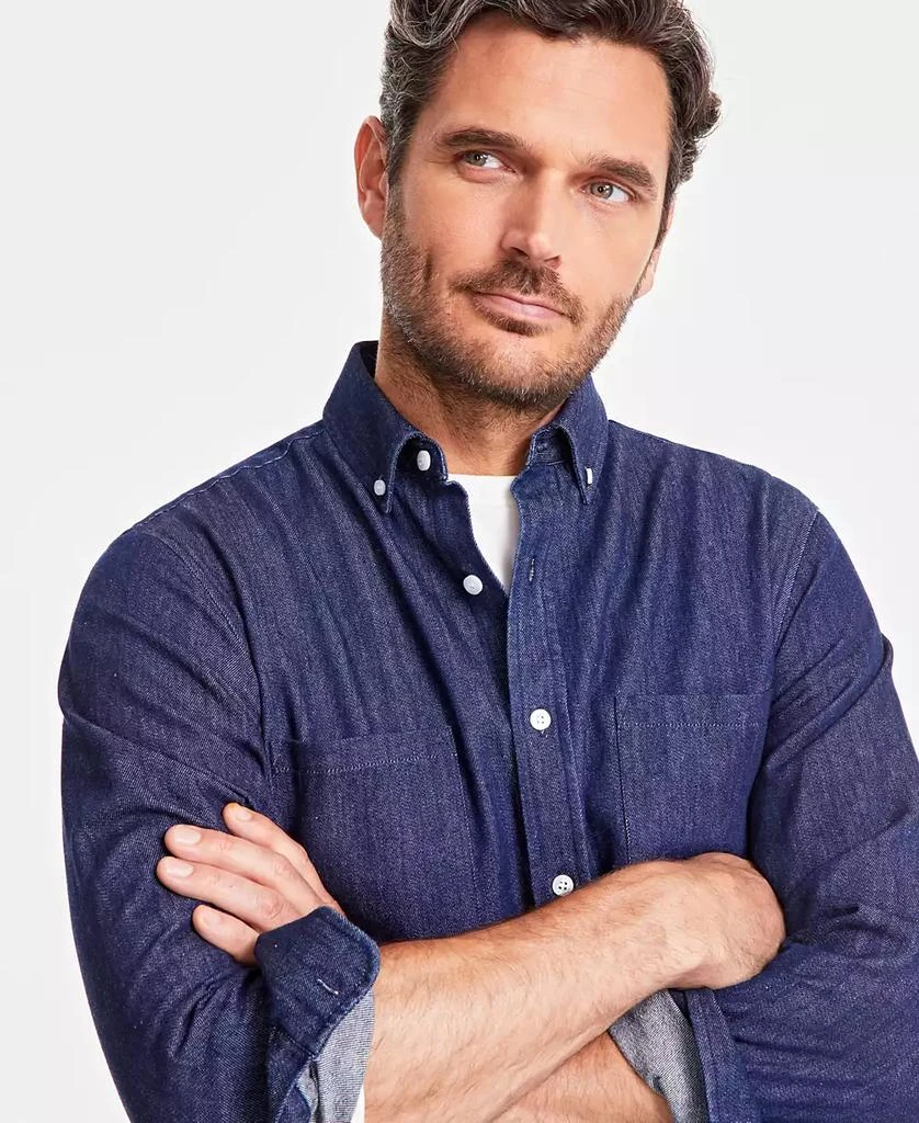 Club Room Men's Classic-Fit Solid Button-Down Denim Shirt, Created for Macy's 3