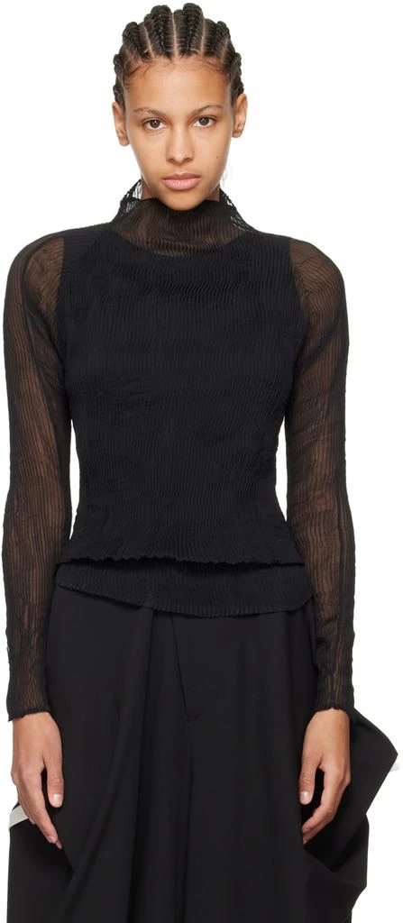 Issey Miyake Black Twist Turtleneck 1