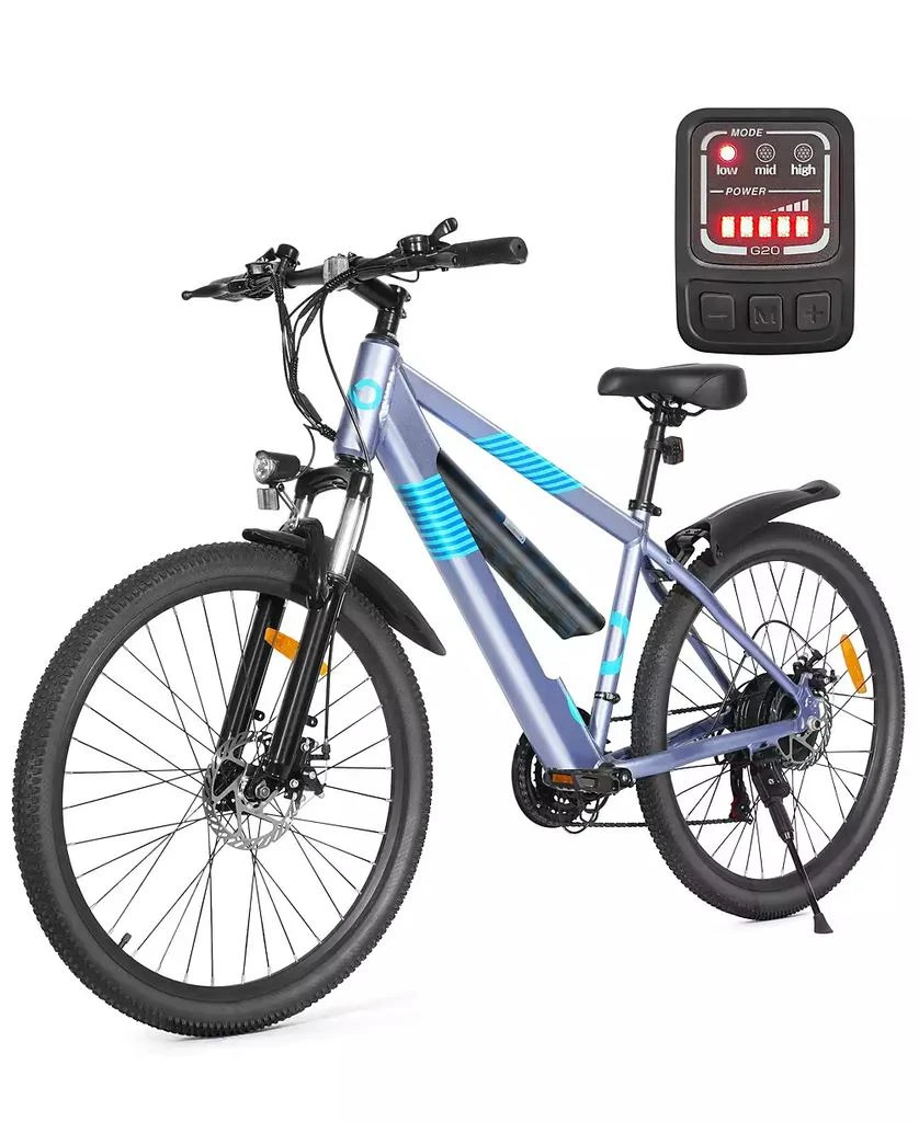 Gyroor 350W Electric Bike 26" Electric Mountain Bike for Adults, 36V Built-in Hidden Removable Battery with Shimano 7 Speed City Commuter Bike for Man Woman 8