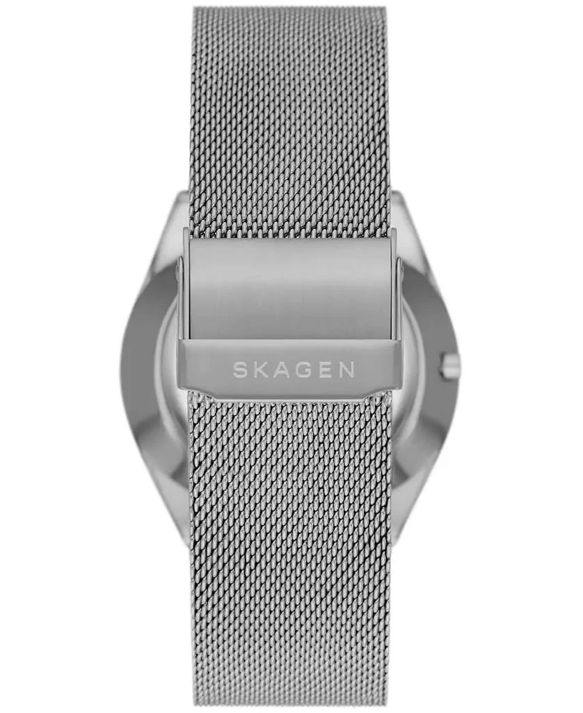 Skagen Men's Grenen Solar Powered Charcoal-Tone Stainless Steel Mesh Watch 37mm 3
