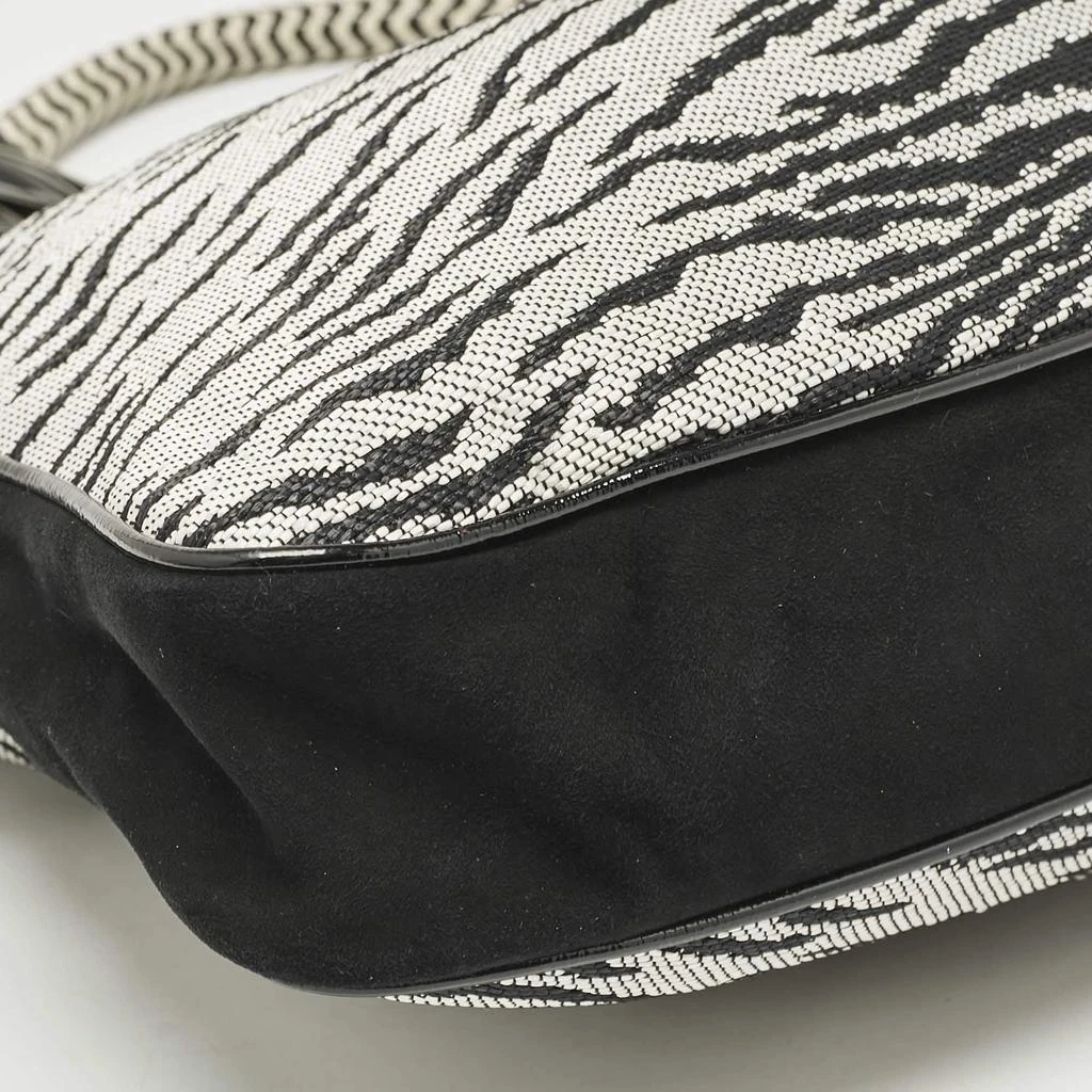 Gianfranco Ferre Gianfranco Ferre Black/White Zebra Effect Straw Tassel Hobo 11