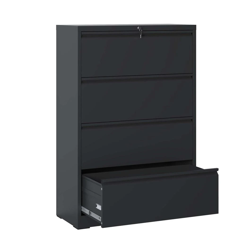 Streamdale Furniture Streamdale 4-Drawer Lockable Filing Cabinet (Black) 5