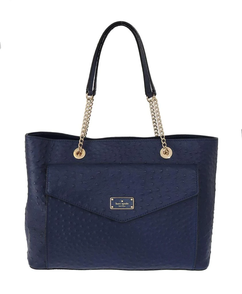 Kate Spade Kate Spade Blue Leather Halsey la vita Ostrich Handbag 1