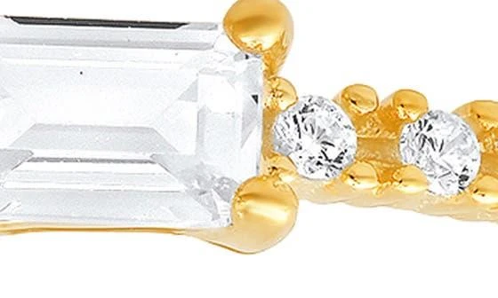 Queen Jewels Sterling Silver East/West CZ Ring 4