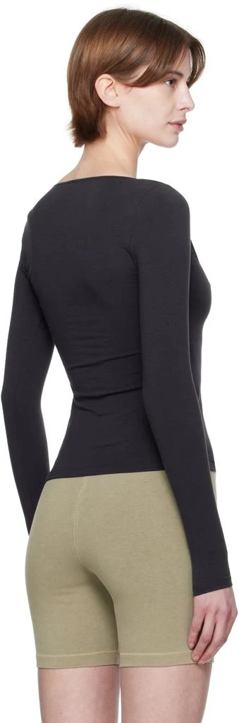 SKIMS Black Cotton Jersey Scoop Neck Long Sleeve T-shirt 3