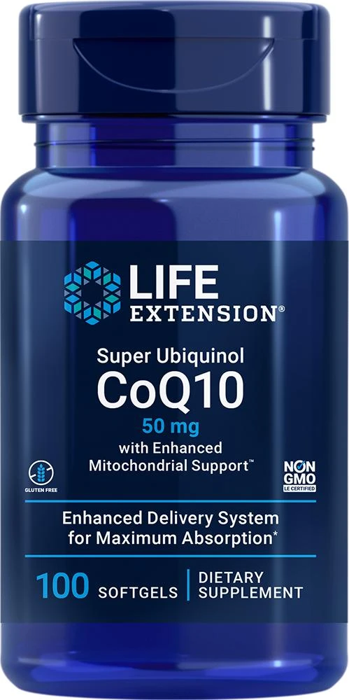 Life Extension Super Ubiquinol CoQ10 with Enhanced Mitochondrial Support™, 100 softgels - 50 mg (50 mg, 100 softgels), Life Extension 1