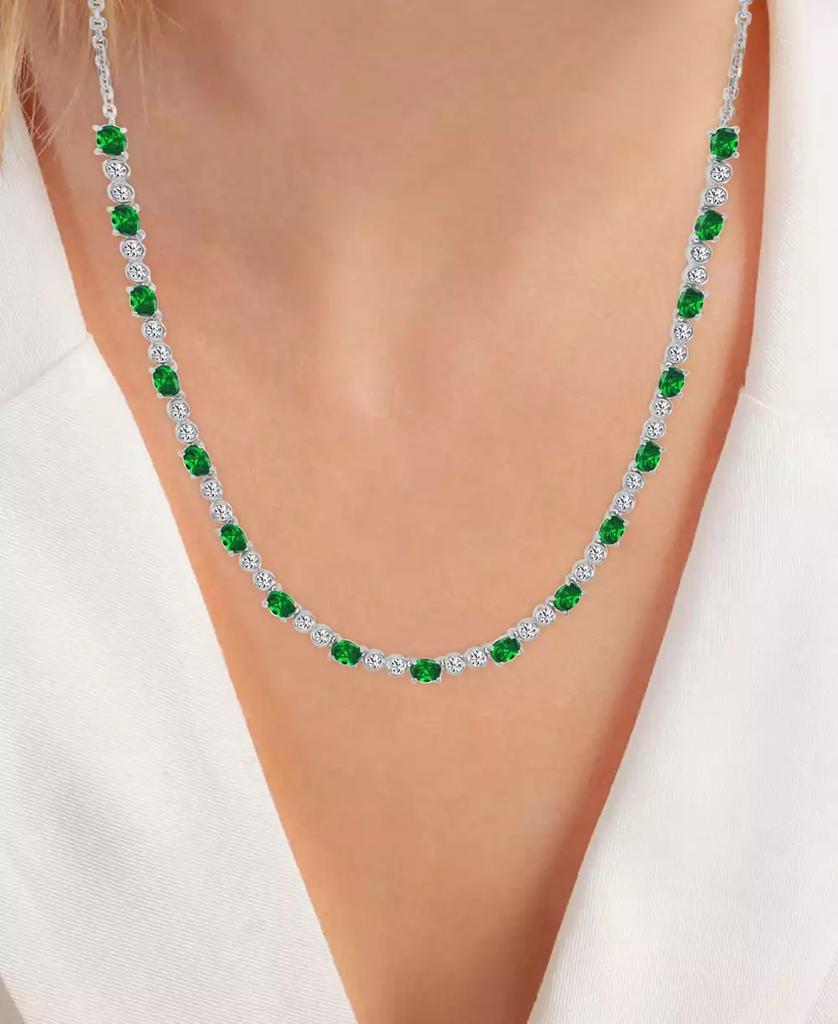 Macy's Cubic Zirconia Oval & Round Tennis Necklace, 18" + 2" extender