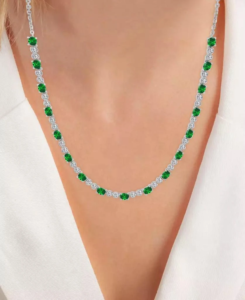 Macy's Cubic Zirconia Oval & Round Tennis Necklace, 18" + 2" extender 2