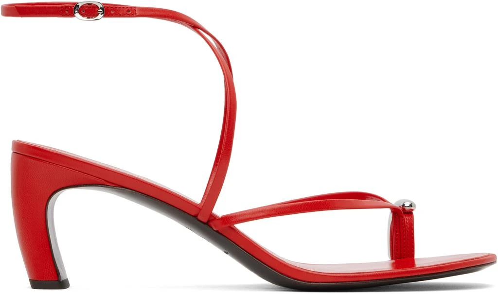Tory Burch Red Pierced Strappy Heeled Sandals 1