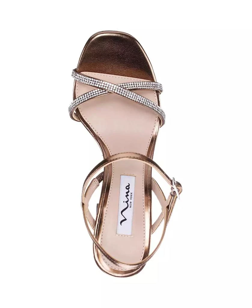 Nina Women's Steven Rhinestones Block Heel Platform Sandals 4