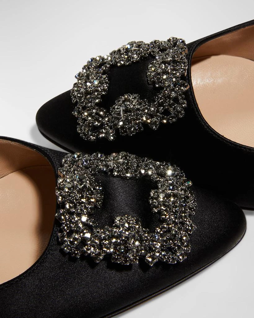 Manolo Blahnik Hangisi Kitten-Heel Satin Slingback Pumps 8