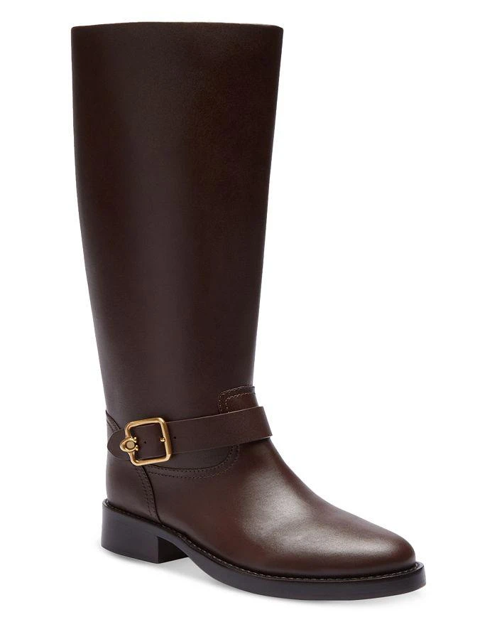 Coach Women's Madeline Buckle Detail Tall Block Heel Boots 1
