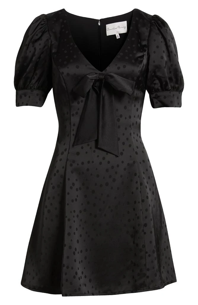 Charles Henry Dot Jacquard Satin Minidress 5