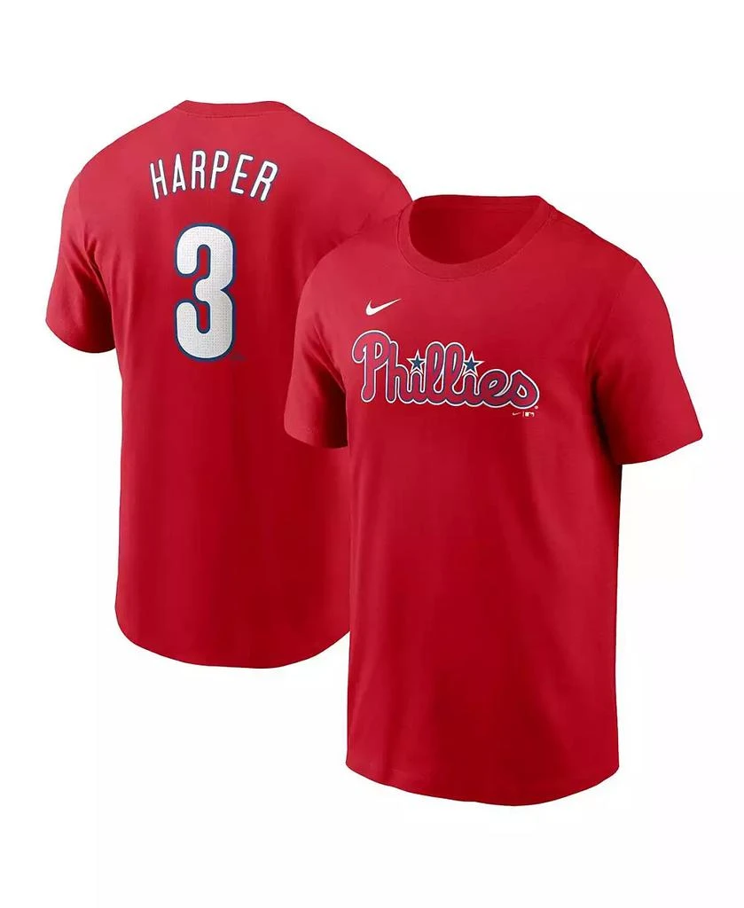 NIKE Men's Bryce Harper Red Philadelphia Phillies Fuse Name and Number T-shirt 1