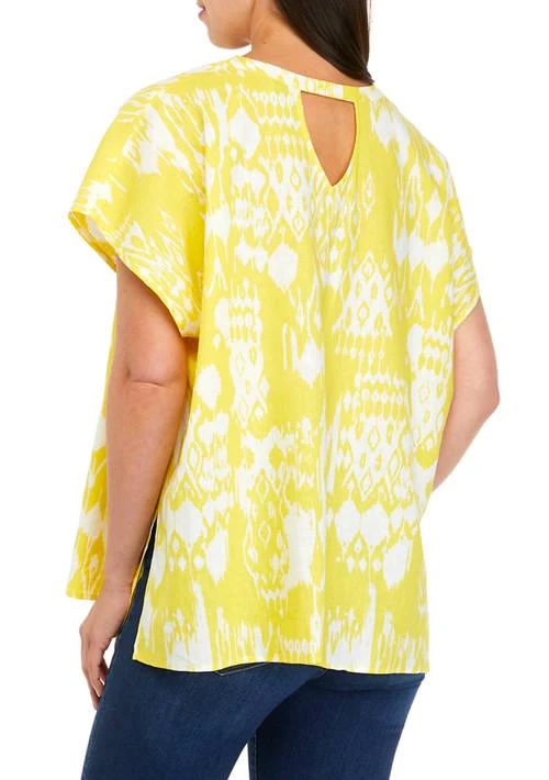 Anne Klein Klein Womens Printed V Neck Kaftan Top 2