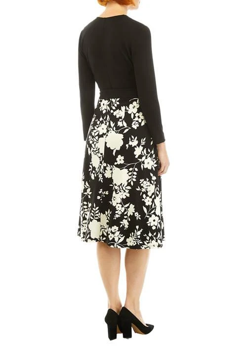 Anne Klein Petite Long Sleeve Serenity Combo Dress 2