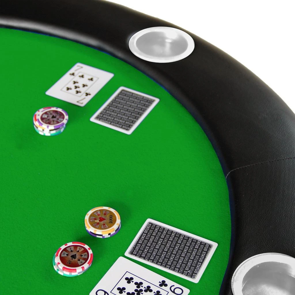 Streamdale Furniture Tri-Fold 10-Player Poker Tabletop for Texas Holdem, Blackjack 4