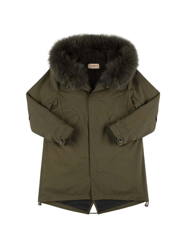 Yves Salomon Hooded Cotton Blend Parka