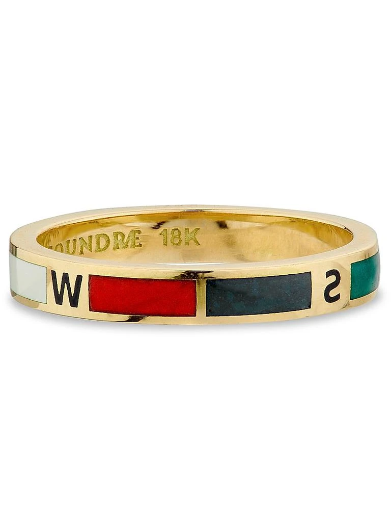 Foundrae Internal Compass 18K Yellow Gold & Enamel Band Ring 3