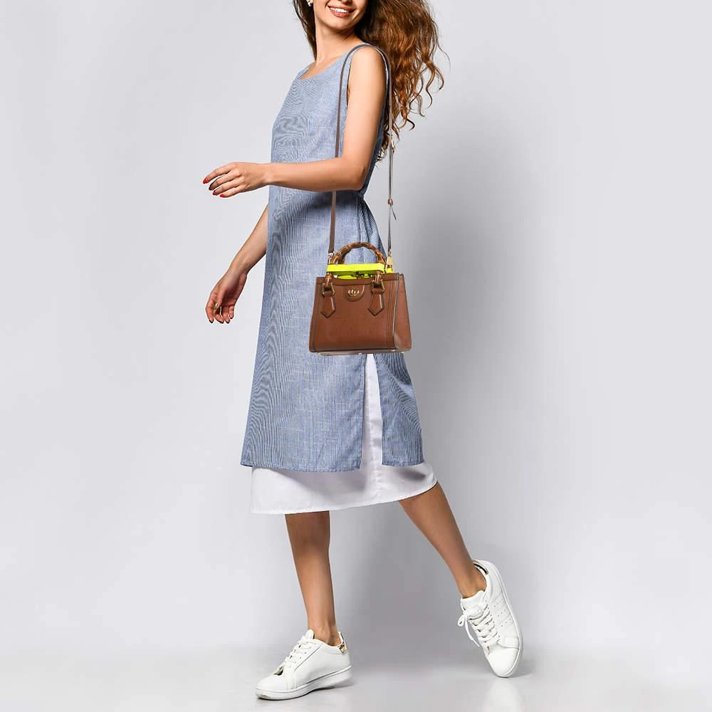 Gucci Gucci Brown Leather Mini Diana Tote 2