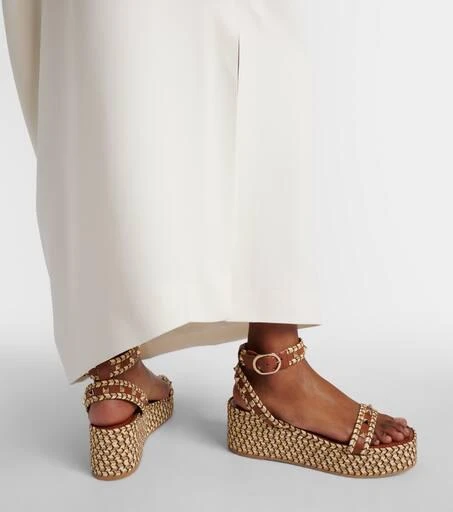 Valentino Rockstud leather espadrille wedges 7